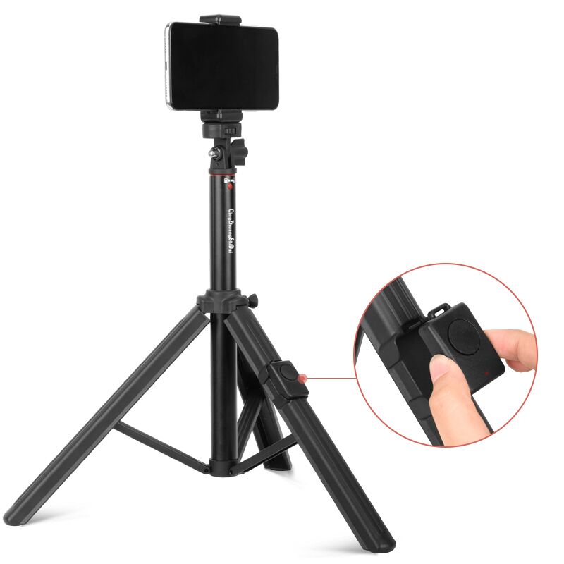 ZP100 Portable Bluetooth Selfie Stick Aluminum Alloy Tripod Stand with Bluetooth Remote