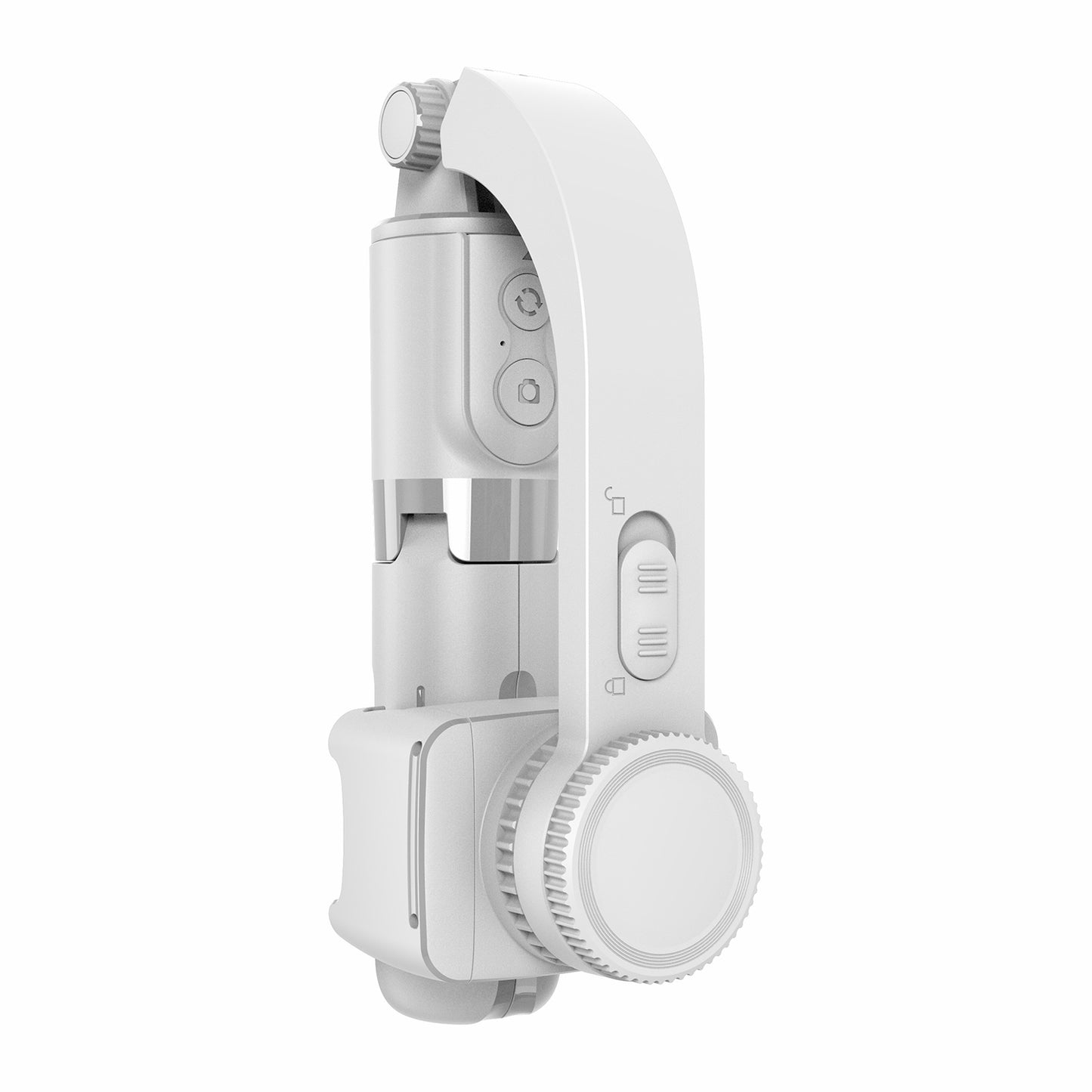 L08 Mini Selfie Stick Gimbal Stabilizer for Smartphone Foldable Tripod with Bluetooth-compatible Remote for iPhone Android - White