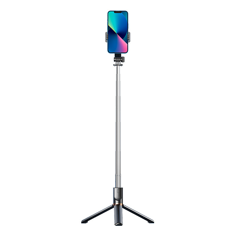 KH5 Live-stream Bluetooth Selfie Stick Retractable Integrated Portable Mobile Phone Tripod Stand without Light (1.3m) - Black