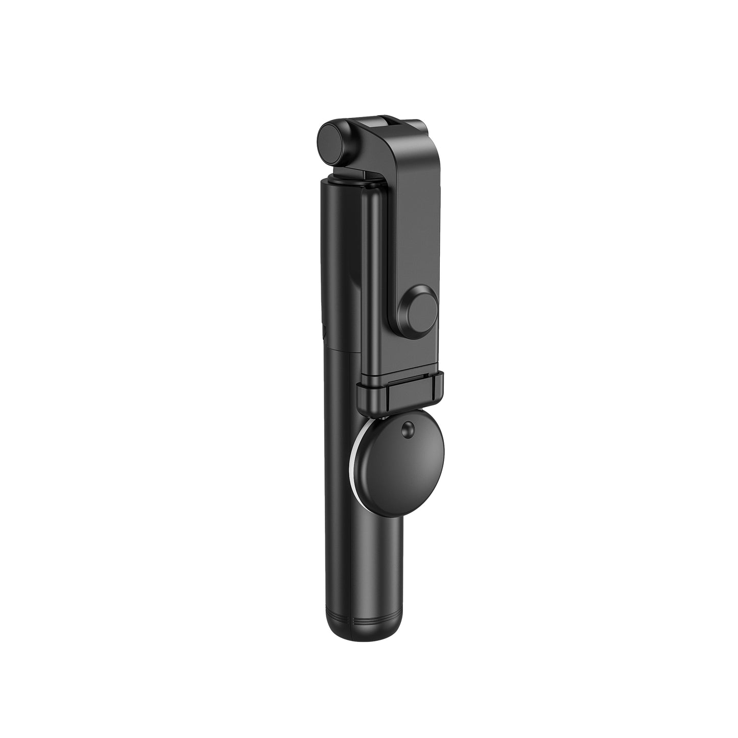 H1X 100cm Retractable Bluetooth Tripod Phone Holder Portable Adjustable Selfie Stick with Round Light - Black