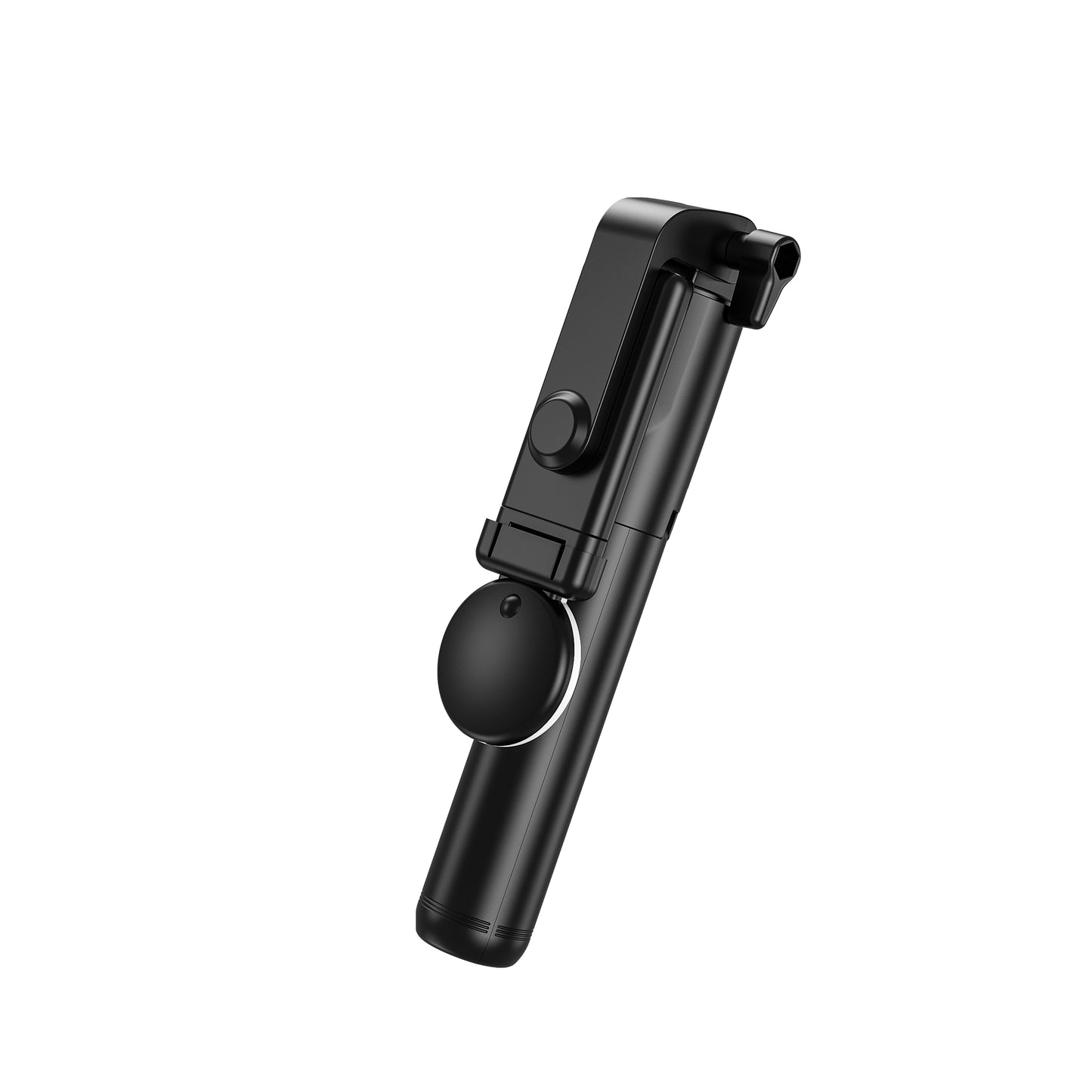 H1X 100cm Retractable Bluetooth Tripod Phone Holder Portable Adjustable Selfie Stick with Round Light - Black