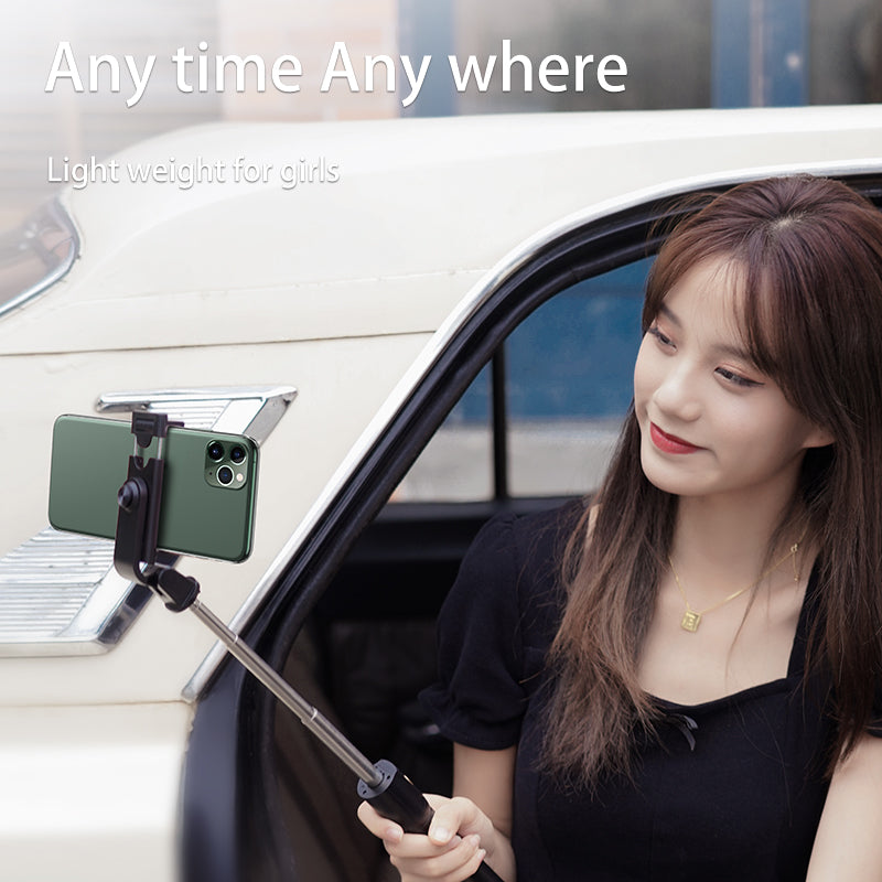 S02 Portable Bluetooth Remote Control Mobile Phone Holder Tripod Live Streaming Extendable Selfie Stick