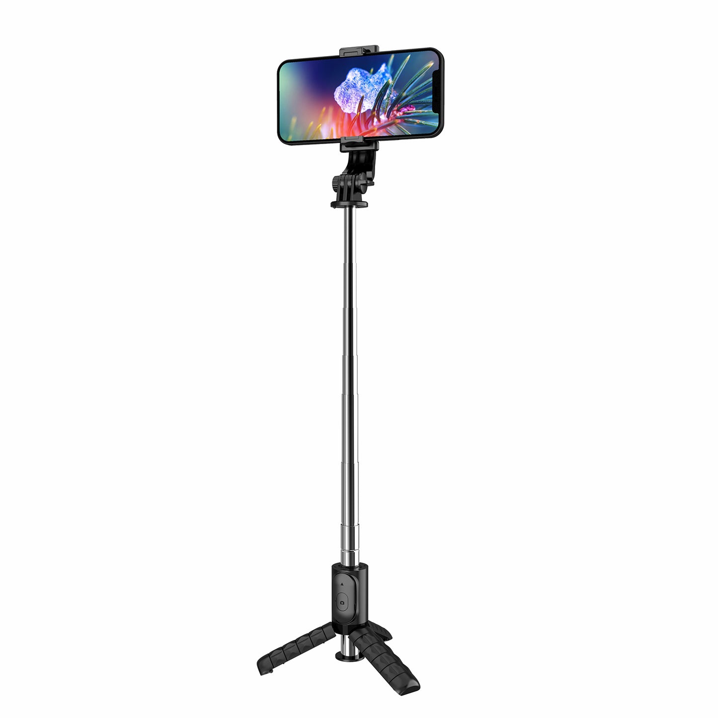 Q11 Mini Mobile Phone Holder Tripod Extendable Stainless Steel Pole Bluetooth Remote Control Selfie Stick