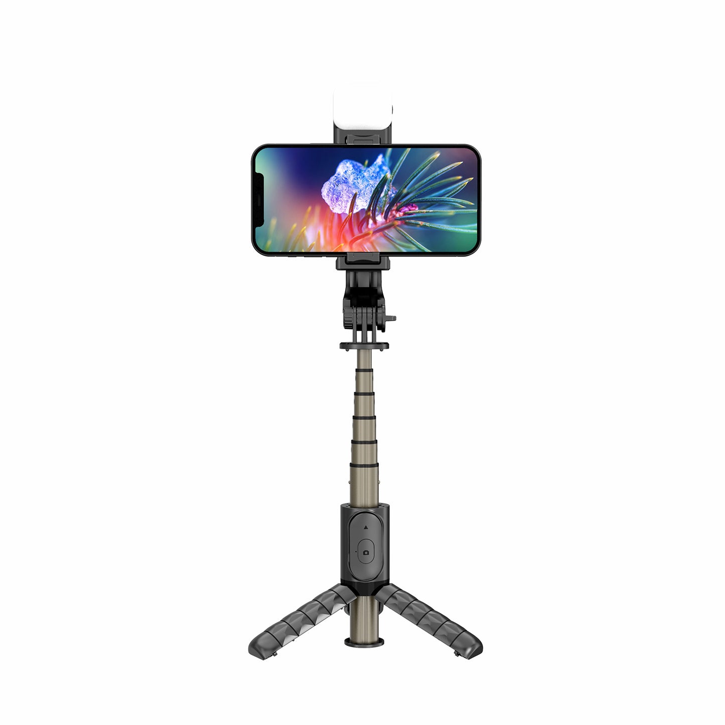 Q10s Portable Bluetooth Remote Control Phone Holder Tripod Extendable Aluminium Alloy Pole Live Streaming Selfie Stick with Fill Light