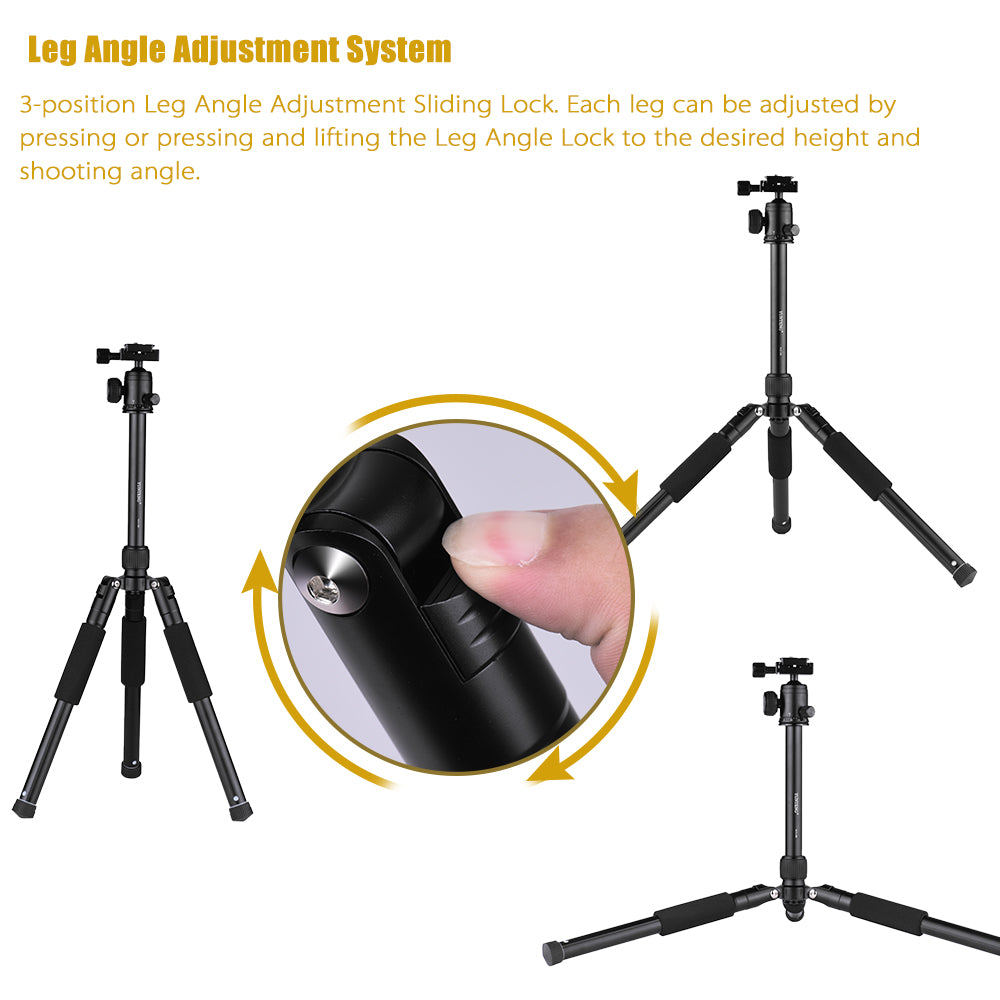 Uniqkart VCT-190 Professional Camera Tripod Stand Portable Monopod with Ball Head 5-Section Adjustable Camera Tripod for SLR ILDC Camcorder DV