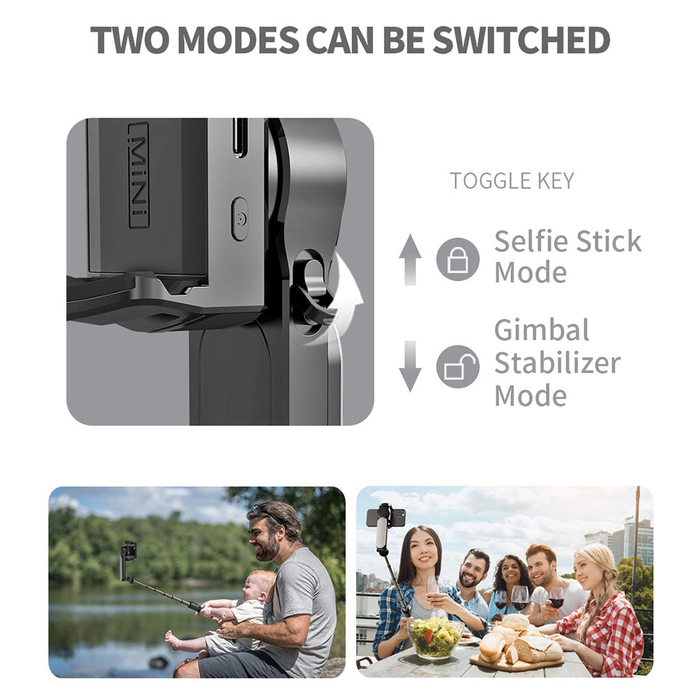 Q09 Retractable Stabilizer Bluetooth Tripod Phone Holder Portable Adjustable Selfie Stick Tripod with Detachable Fill Light - Black
