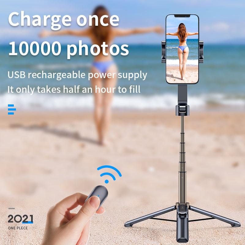 ZPG022 Extendable Tripod Selfie Stick with Phone Holder/Detachable Remote Portable Tripod Stand for iPhone/Samsung/Huawei