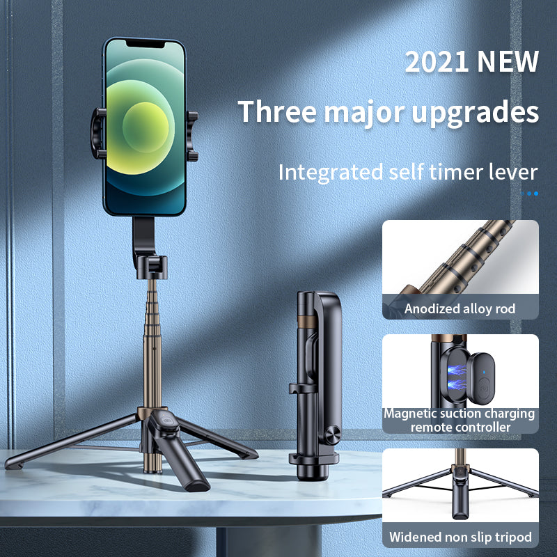 ZPG022 Extendable Tripod Selfie Stick with Phone Holder/Detachable Remote Portable Tripod Stand for iPhone/Samsung/Huawei