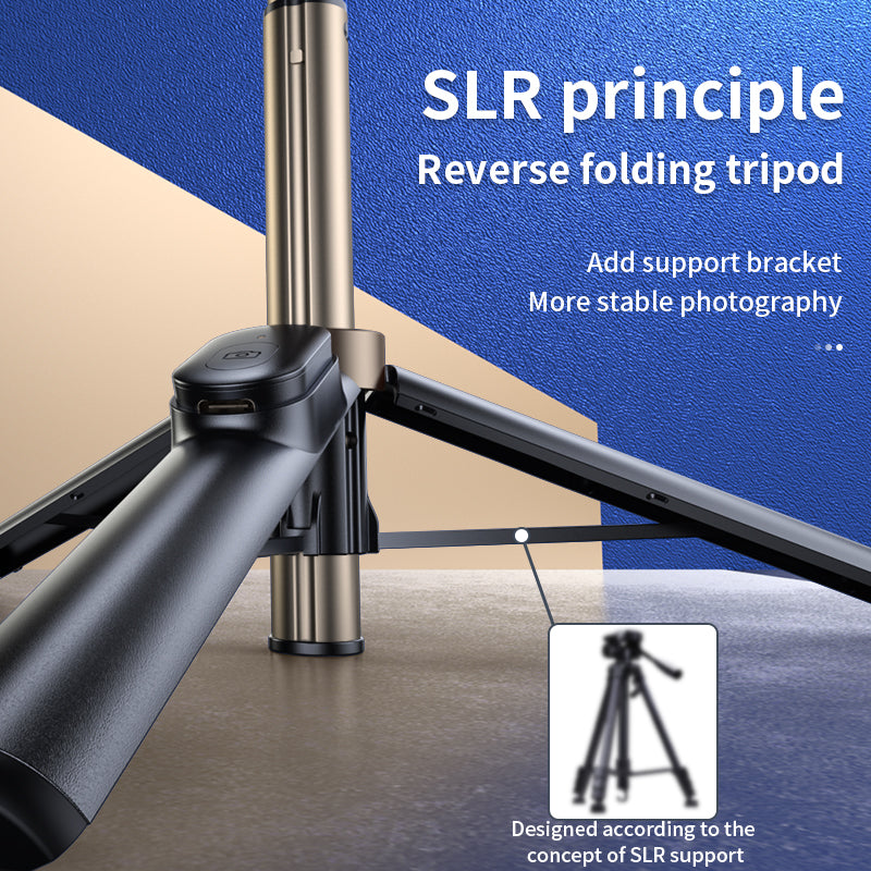 ZPG022 Extendable Tripod Selfie Stick with Phone Holder/Detachable Remote Portable Tripod Stand for iPhone/Samsung/Huawei