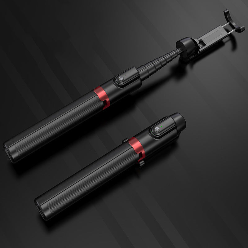 XYK-403B Portable Telescopic Tripod Handheld Selfie Stick Bluetooth Monopod with Built-in Remote Control - Black/Red