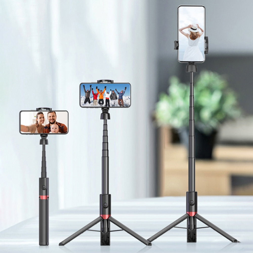 XYK-403B Portable Telescopic Tripod Handheld Selfie Stick Bluetooth Monopod with Built-in Remote Control - White/Silver