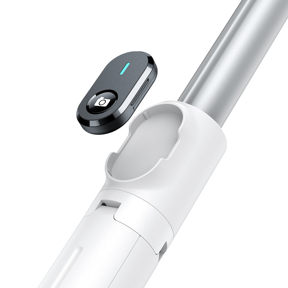 MCDODO MDD SS-1771 Dual Lights Wireless Selfie Stick Portable Tripod Phone Stand with 360-Degree Rotating Phone Clip/Remote for Photography Live Streaming - White