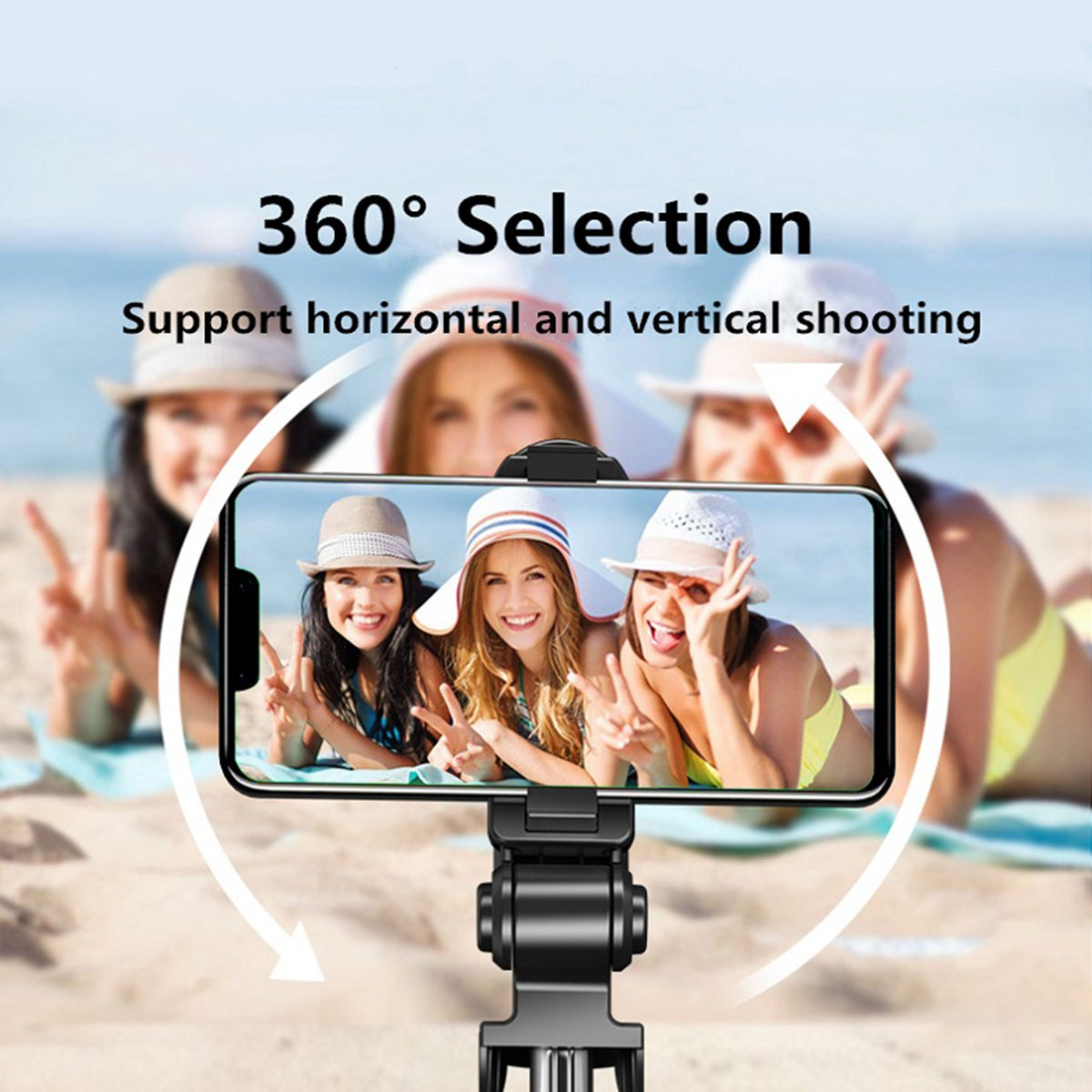 XT02S 70cm Extendable Selfie Stick Tripod Stand with Bluetooth Remote Control LED Light for Youtube Makeup Photography Livestream - Black