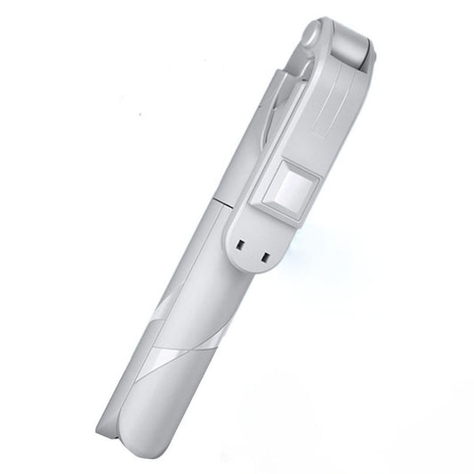 XT02P 100cm Extendable Selfie Stick Bluetooth Remote Control Foldable Tripod Stand - White