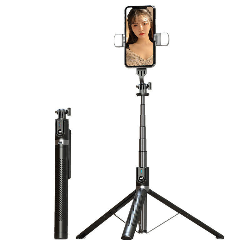 P100D-2 1.8m Aluminum Alloy Telescopic Selfie Stick Bluetooth Remote Control Tripod with Dual Fill Lights