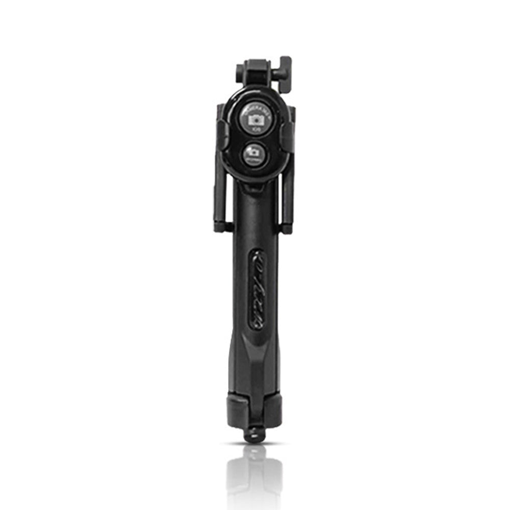 qq-1 75cm Extendable Selfie Stick Tripod Stand Phone Clip Holder with Wireless Bluetooth Remote Control - Black