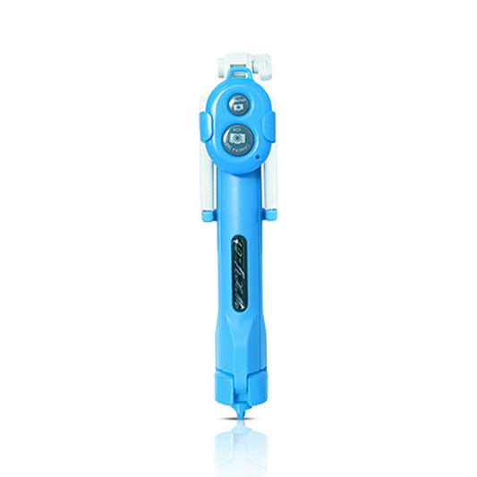 qq-1 75cm Extendable Selfie Stick Tripod Stand Phone Clip Holder with Wireless Bluetooth Remote Control - Blue
