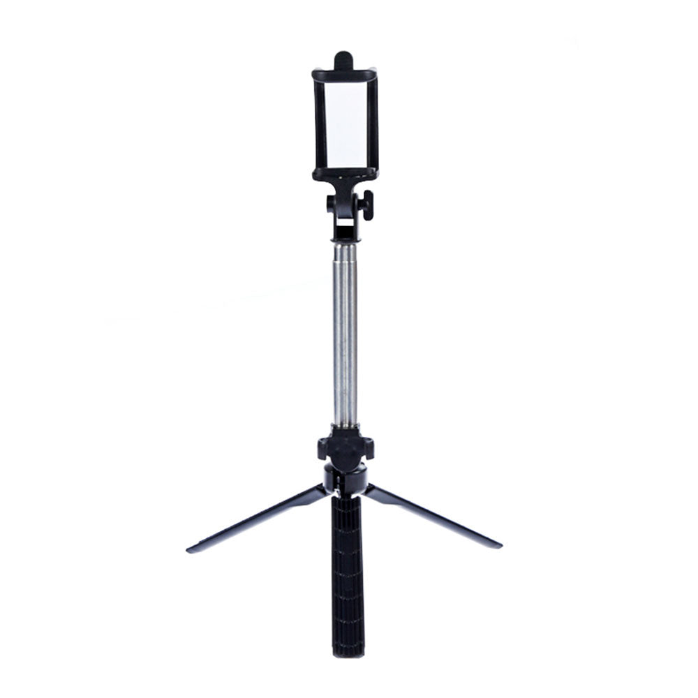 qq-1 75cm Extendable Selfie Stick Tripod Stand Phone Clip Holder with Wireless Bluetooth Remote Control - Pink