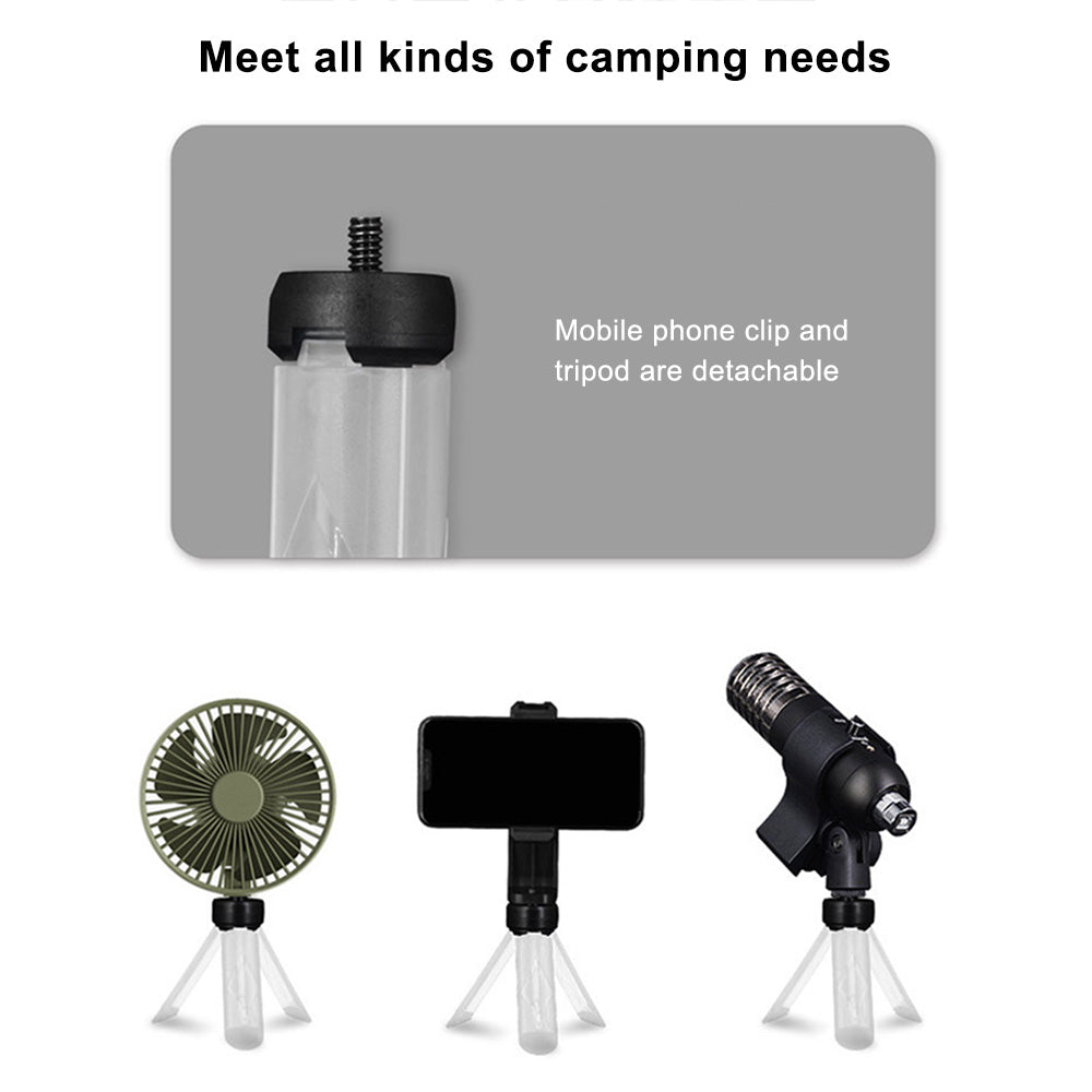 LY01 Outdoor Camping Lighting Tripod with Phone Holder Clip for Photography / Video / Live Streaming - White Light
