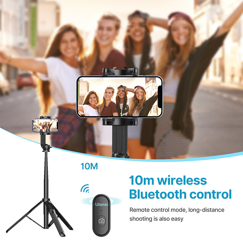 Uniqkart 3064 SK-03 1.6m Portable Telescopic Tripod Camera Phone Holder Stand Photography Tripod with Bluetooth Shutter and 1 / 4 Adapter