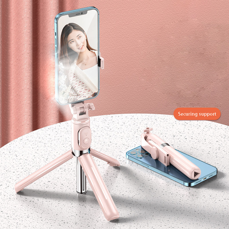Z8 103cm Extendable Selfie Stick Tripod Cell Phone Holder Selfie Stick Stand with Wireless Remote Control - Pink