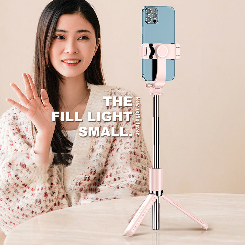 Z8 103cm Extendable Selfie Stick Tripod Cell Phone Holder Selfie Stick Stand with Wireless Remote Control - Pink