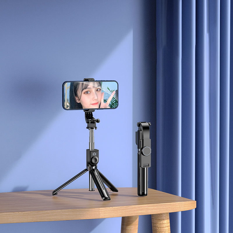 Z11 103cm Selfie Stick Tripod Telescopic Portable Phone Stand with Bluetooth Wireless Remote Control for Vlogging Live Streaming - Black