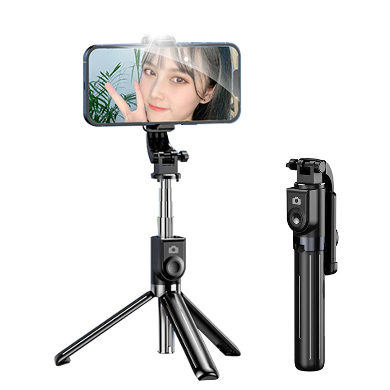 Z11 103cm Selfie Stick Tripod Telescopic Portable Phone Stand with Bluetooth Wireless Remote Control for Vlogging Live Streaming - Black
