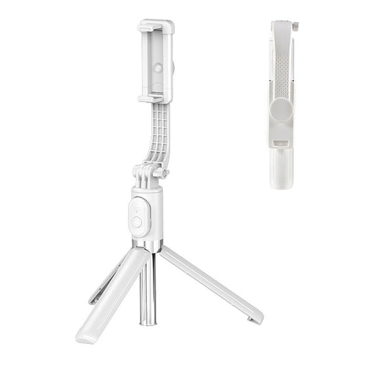 Z9 105cm Selfie Stick Tripod Extendable Phone Tripod Stand Holder with Remote Control for Travel Video Vlogging - White