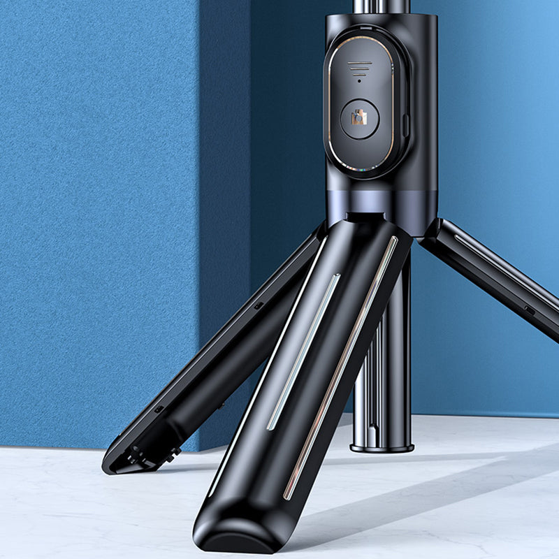 Z9 105cm Selfie Stick Tripod Extendable Phone Tripod Stand Holder with Remote Control for Travel Video Vlogging - White