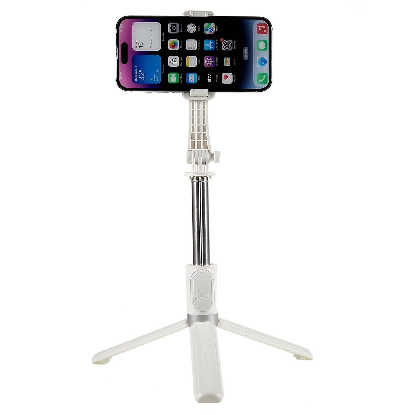 Z9 105cm Selfie Stick Tripod Extendable Phone Tripod Stand Holder with Remote Control for Travel Video Vlogging - White