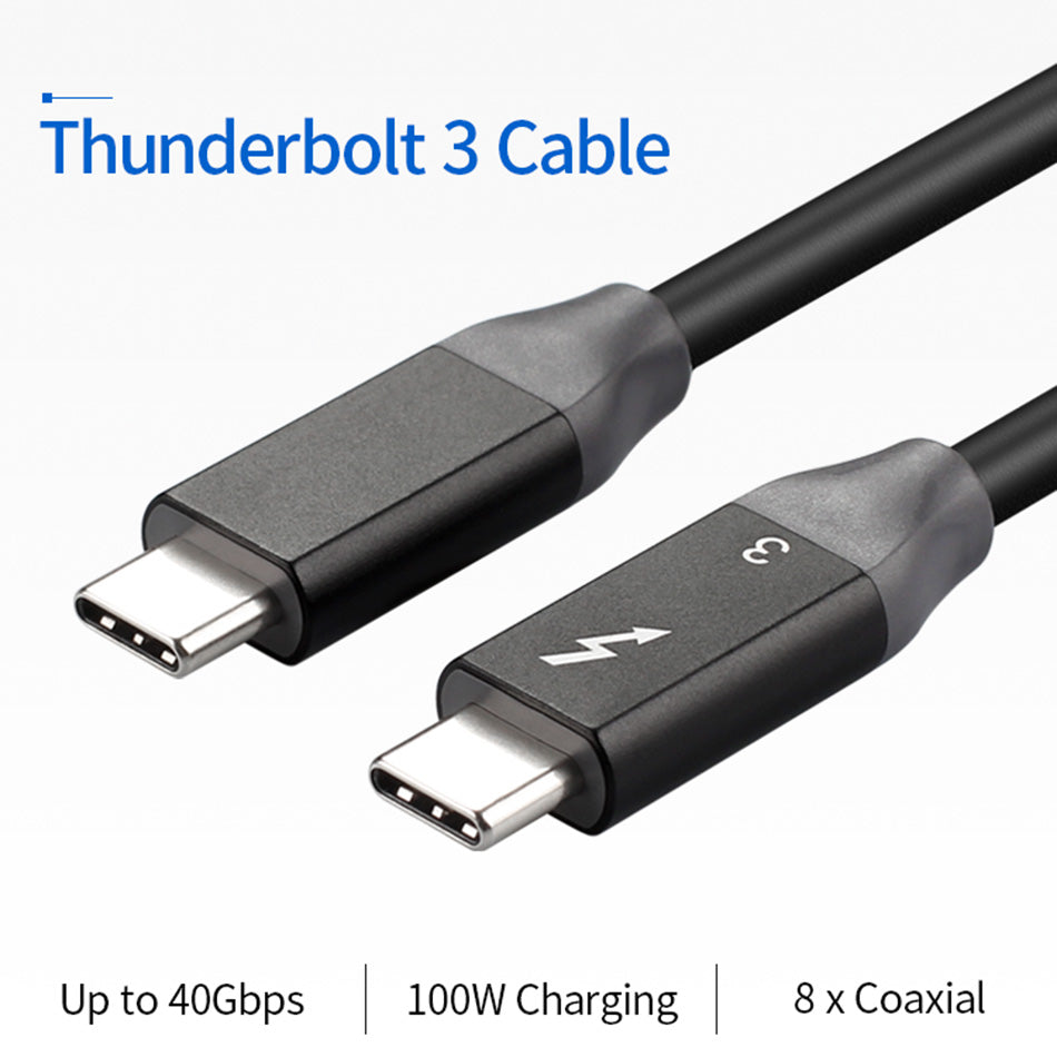 USB C to USB C Cable PD 100W USB3.1 Thunderbolt 3 40Gbps Type-C Charging Cable for MacBook Pro/iPad Pro (0.3m)