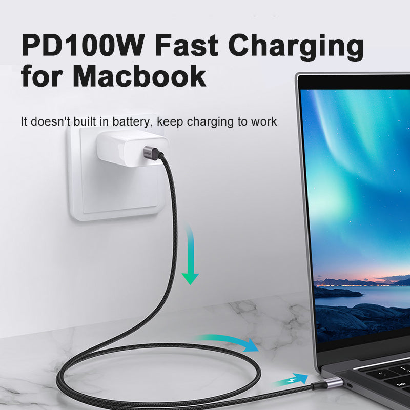 Uniqkart USB C to USB C Nylon Braided Cable 4.0 USB-C PD 100W Power Delivery Fast Charging Sync Data Cable for Samsung S20/MacBook iPad Pro (2m)