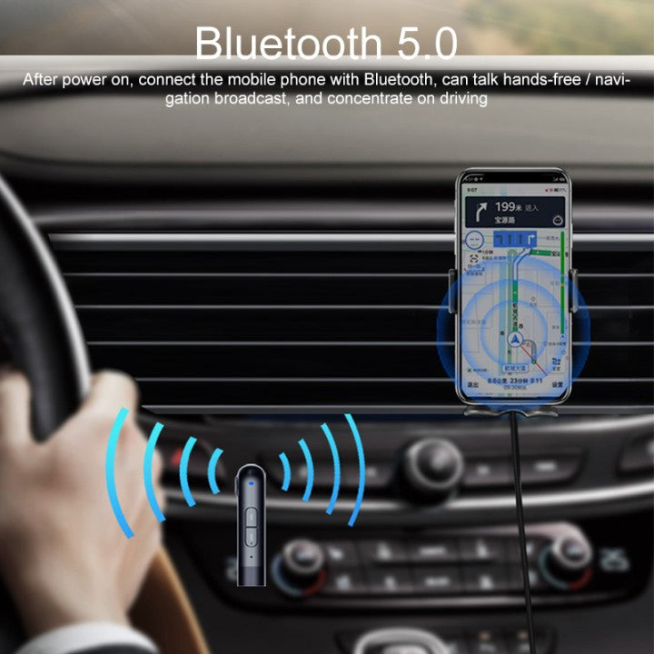 Uniqkart YP05 3.5mm AUX Bluetooth Receiver Portable Lightweight Wireless Adapter Receiver for Car Speaker Mobile Phone