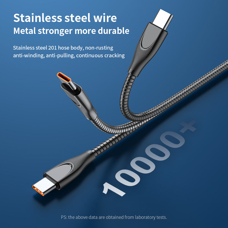 ADC-009 1m Type-C to Lightning 8 Pin Fast Charging Cable Zinc Alloy Flexible Cable Supports Data Transmission - Silver