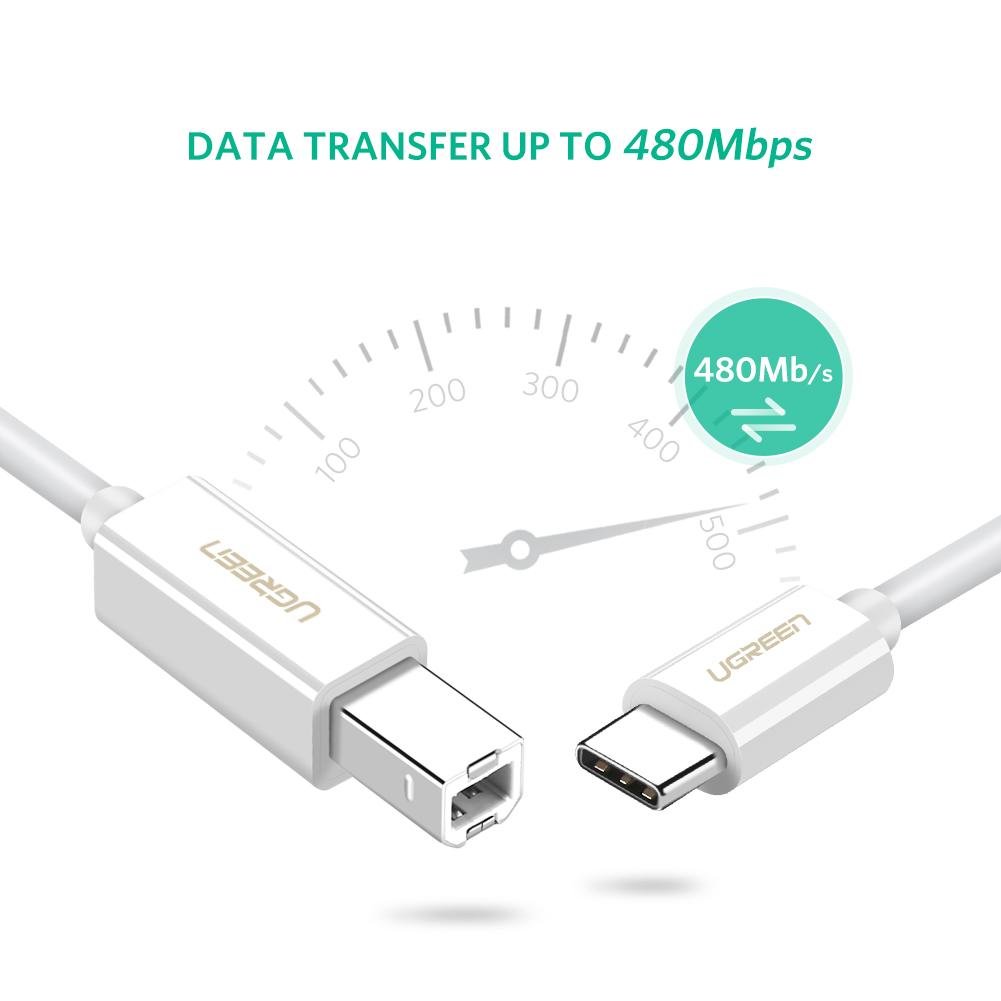 Uniqkart 1.5m for Epson/MacBook Pro/HP/Canon/Brother/Samsung Printer USB C to USB B 2.0 Printer Cable Printer Scanner Cord