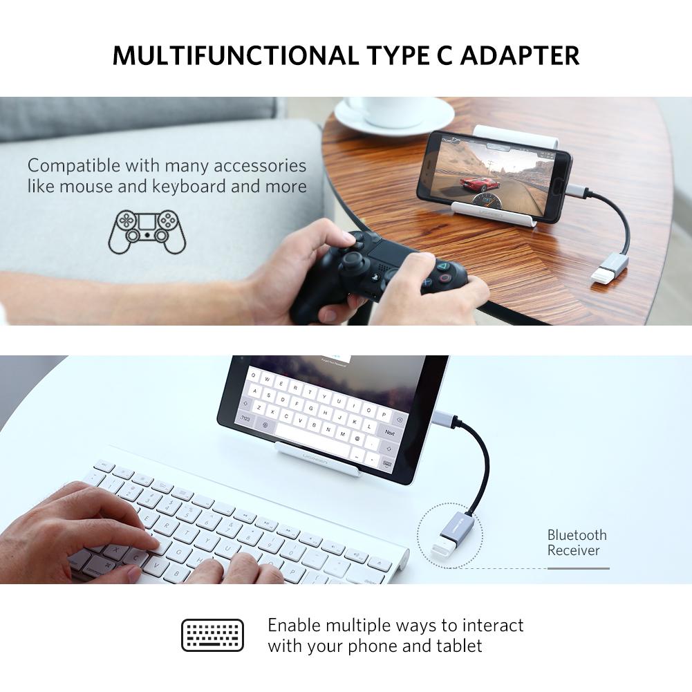 Uniqkart 0.1m Type-C Male to USB 3.0 Female OTG Adapter 5Gbps Data Transfer Cable