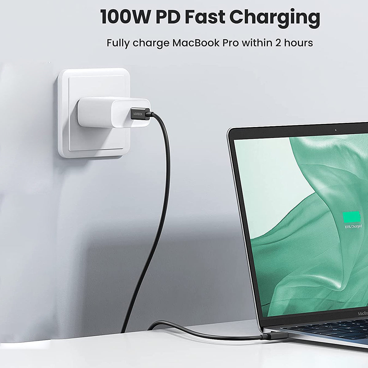 Uniqkart 0.8m Thunderbolt 4 USB-C to USB-C 40Gbps Data Cable for MacBook Dell HP Support 100W Fast Charging 8K Video Output