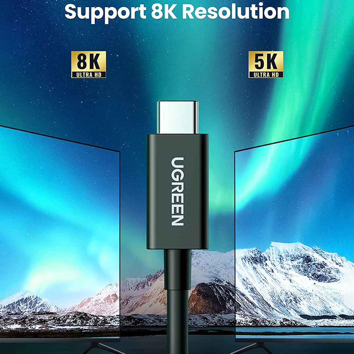 Uniqkart 0.8m Thunderbolt 4 USB-C to USB-C 40Gbps Data Cable for MacBook Dell HP Support 100W Fast Charging 8K Video Output