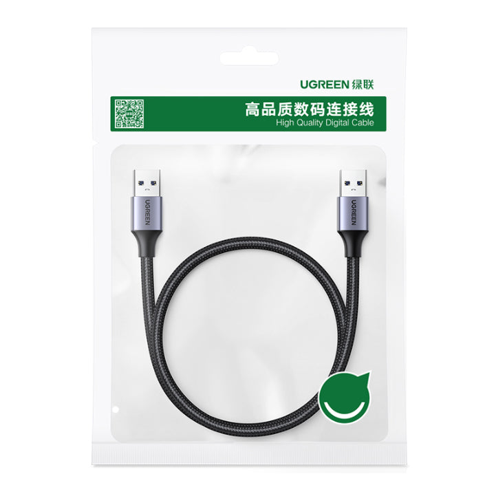 UGREEN For Hard Disk Driver TV USB Hub Camera USB 3.0 Male to Male Braided Data Cable, 2m