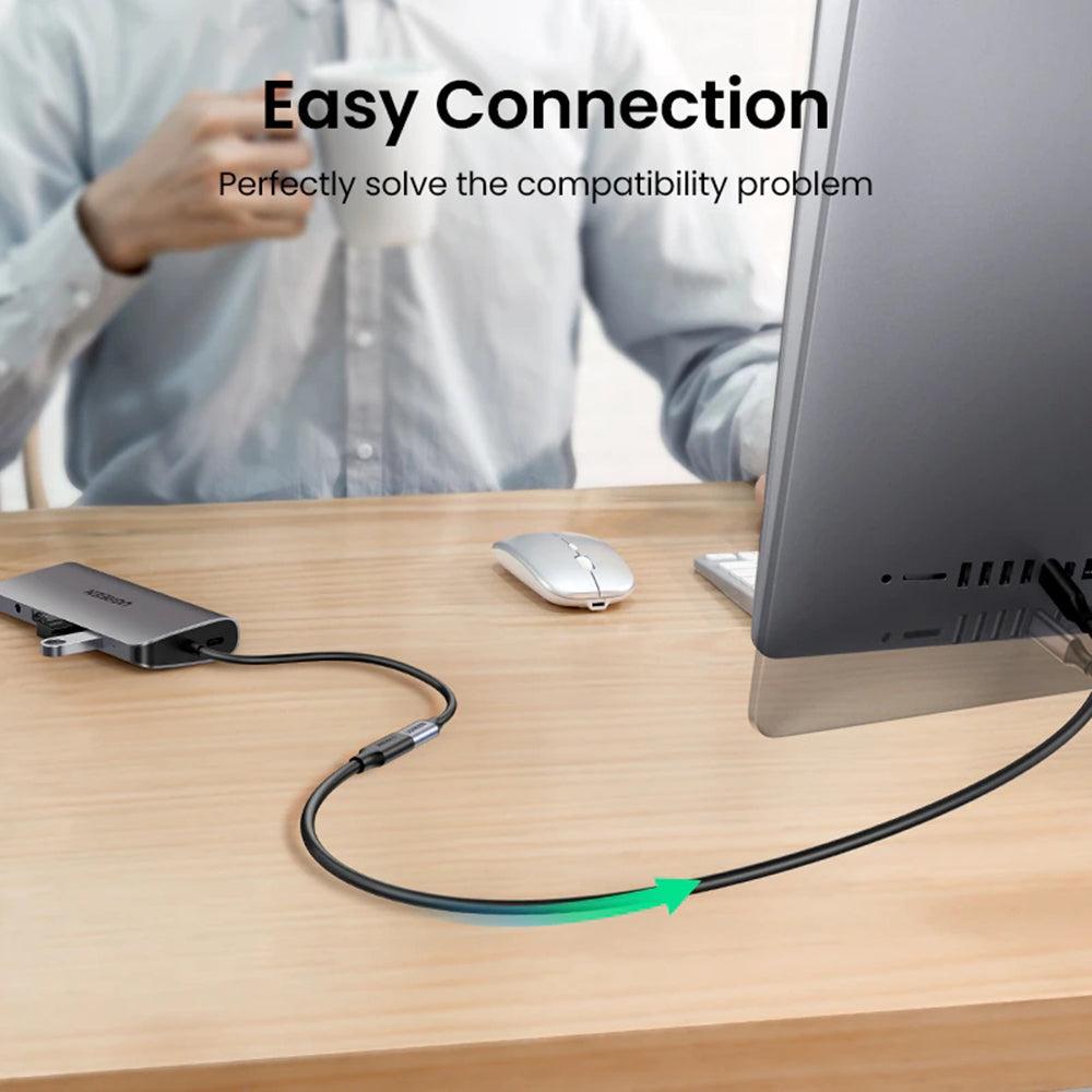Uniqkart 10387 1m USB-C 3.1 Extension Cord PD 100W 4K 60Hz Gen 2 10Gbps Male to Female USB Extension Charging Sync Cable