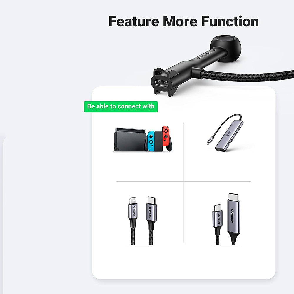 Uniqkart 10926 USB-C Male to Female 10Gbps USB 3.1 Gen 2 60W 3FT Extension Cable Cord for MacBook Pro/iPad Pro/Nintendo Switch Dock Hub