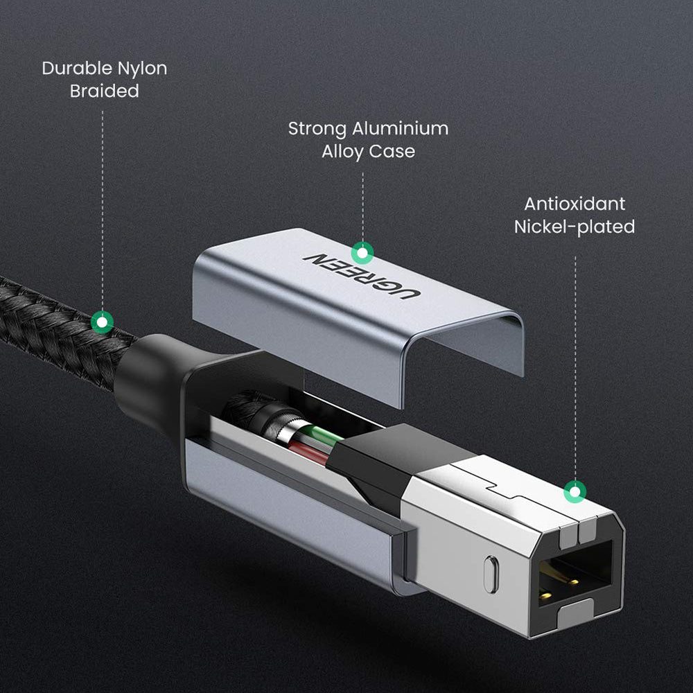 Uniqkart 3m For MacBook Pro Epson HP Canon Samsung USB C to USB B 2.0 Printer Cable