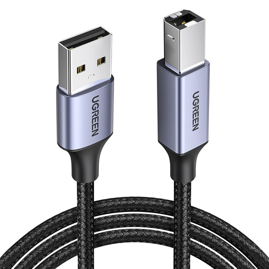 Uniqkart 3m For HP Epson Canon Brother USB A to USB B Male Printer Cable Nylon Braided Cord