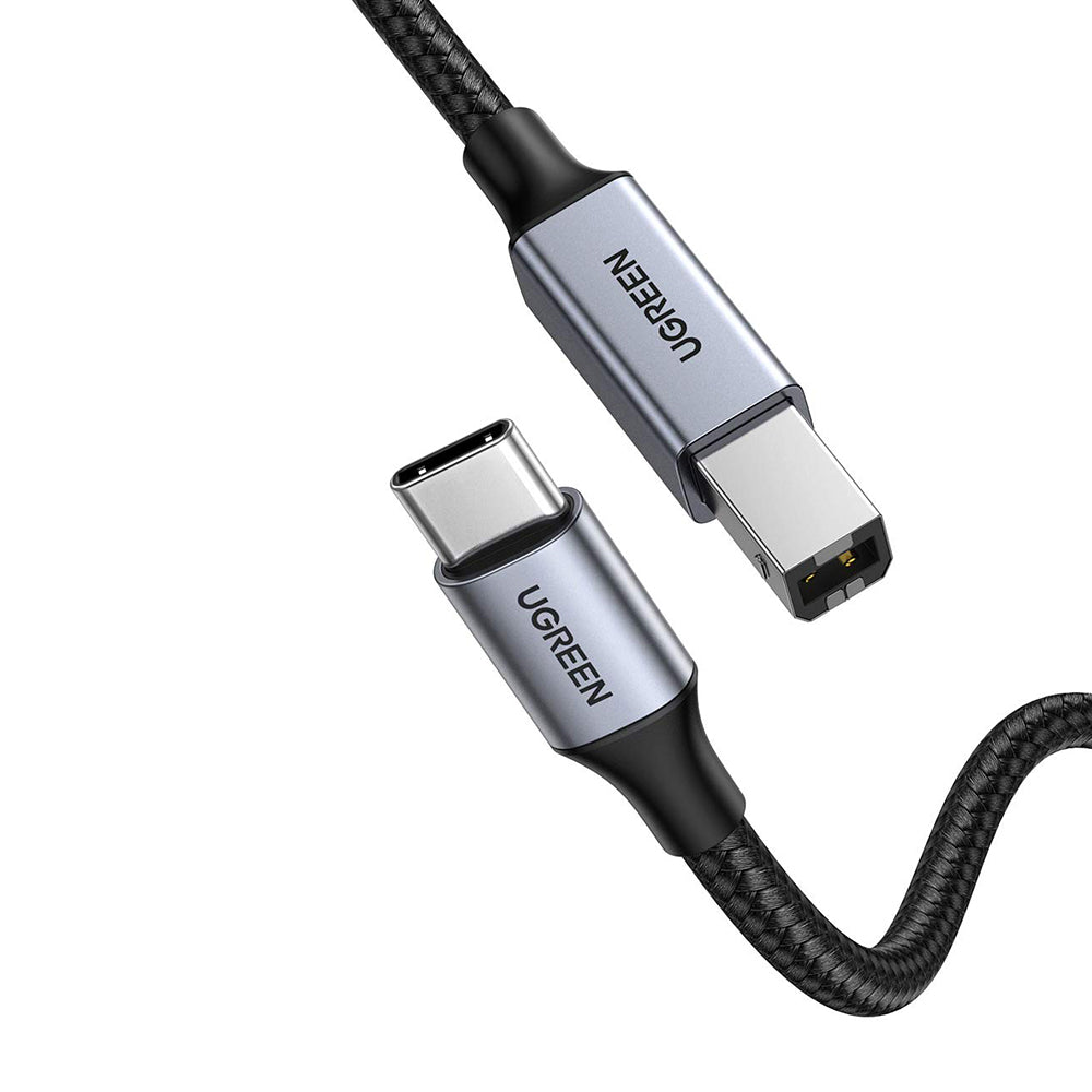 UGREEN 1.5m USB C to USB B 2.0 Nylon Braided Cable for MacBook Pro Epson HP Canon Samsung Printer