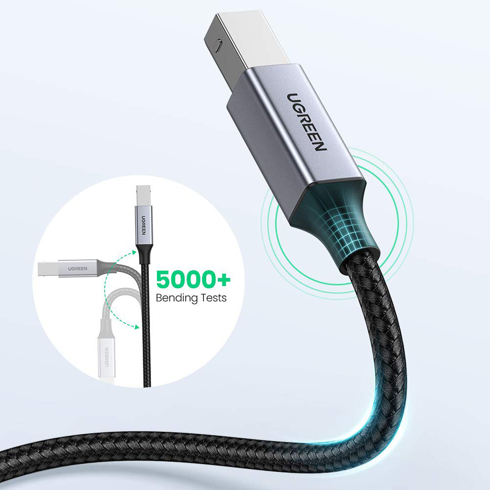 UGREEN 1.5m USB C to USB B 2.0 Nylon Braided Cable for MacBook Pro Epson HP Canon Samsung Printer