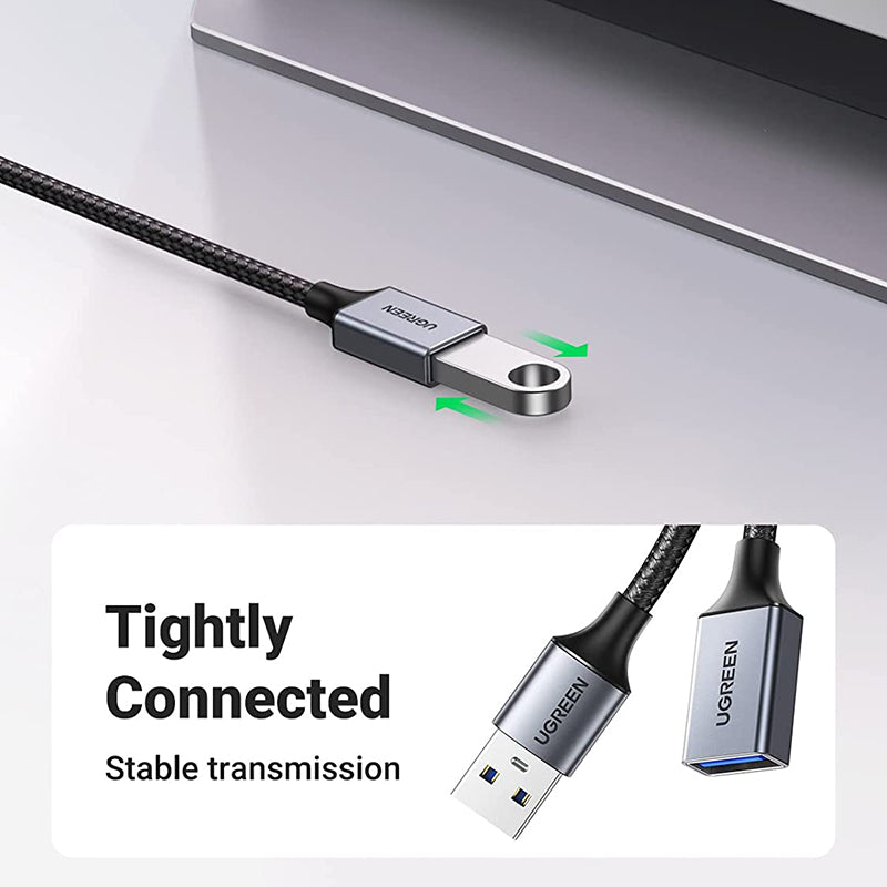 Uniqkart 2m USB 3.0 Extension Cable Type A Male to Female 5Gbps Data Transfer Extension Cable for Printer Scanner Card Reader Hub
