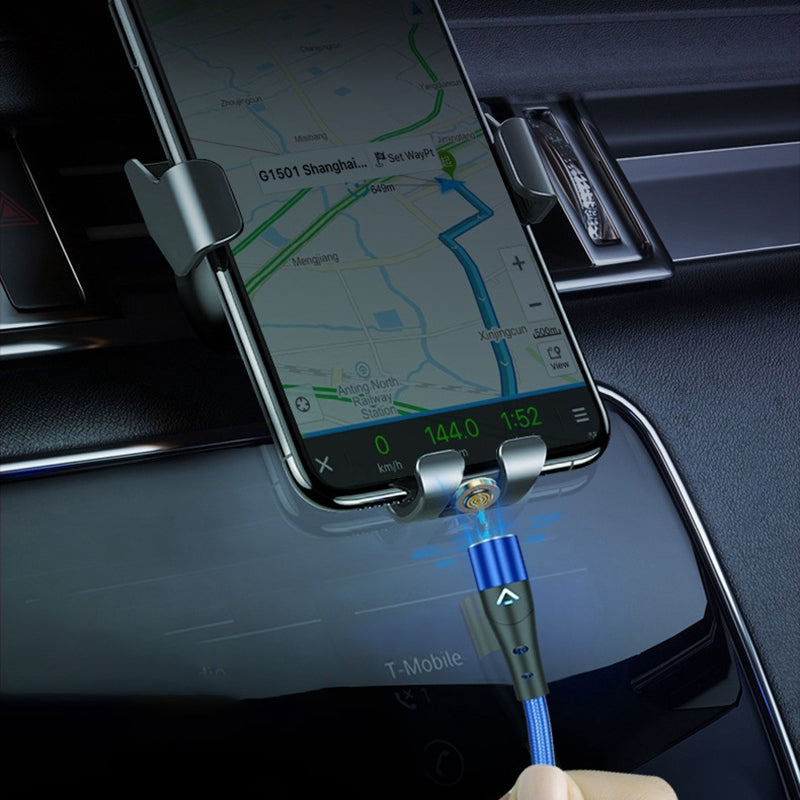 1m 3A Magnetic Attraction Nylon Braided Charging Cable USB Data Cord (No Magnetic Adapter) - Blue
