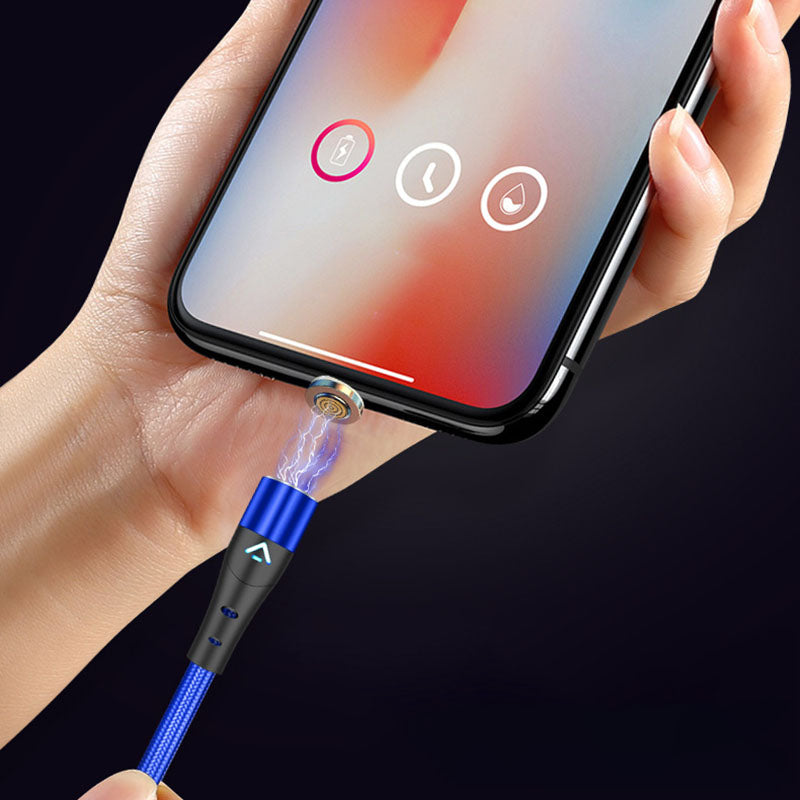 1m Magnetic Adsorption Nylon Braided 5A Fast Charging Cable USB Data Cord with LED Indicator (No Magnetic Adapter) - Red
