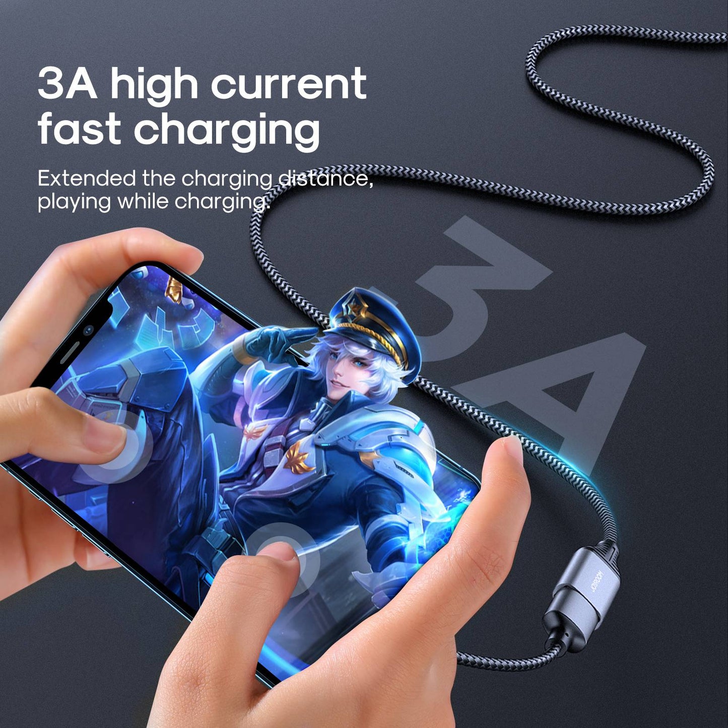 2m USB A Male to Female Nylon Braided Cord 3A Fast Charging USB 2.0 Extension Cable